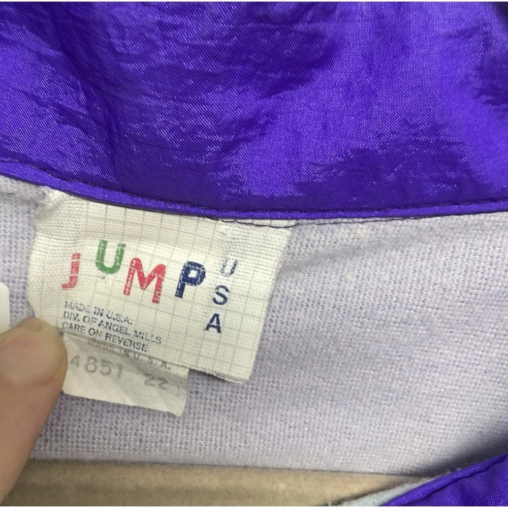 Vintage 90s‎ Jump Women's Blue Purple Colorblock Geometric Windbreaker Jacket L